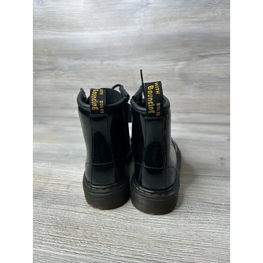 Airwair Dr. Martens AW004 Shiny Black Boots With Side Zipper GT04X Size 1